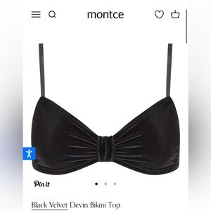 Montce Black Velvet Devin Bikini Top